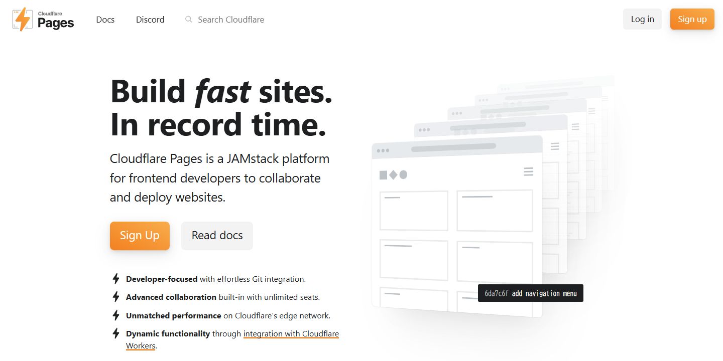 Cloudflare Pages 公式サイト